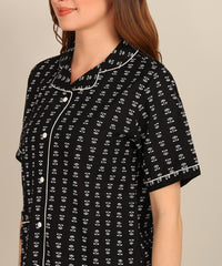 "Midnight Mini" Viscose Printed Shorts Set