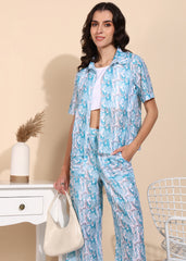 "Skywave Trio" Printed 3-Piece Co-ord Set