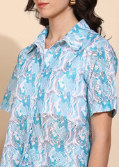 "Skywave Trio" Printed 3-Piece Co-ord Set