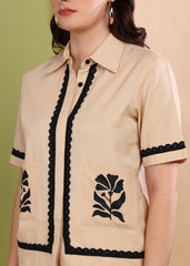 "Sand Bloom" Cotton Flex Co-ord Set