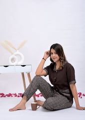 "Cocoa Checks" Cotton Night Suit