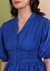 "Midnight Glaze" Smocked Peplum Top