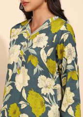 "Olive Bloom" Pure Cotton Co-ord Set