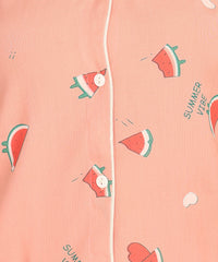 "Melon Moods" Viscose Printed Night Suit