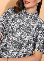 "Boho Olive Muse" Oversized Shirt