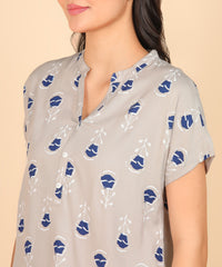 "Tulip Tides" Viscose Night Suit