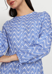 “Indigo Chevron” Polyester Mini Dress
