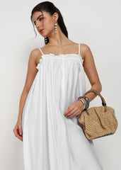 “Snowfall Serenade” Nylon Viscose Maxi Dress