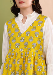 "Sunburst Bloom" Pure Cotton Layered Top