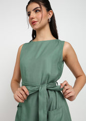 “Sage Meadow” Rayon Twill Mini Dress