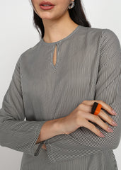 “Urban Lines” Polyester Striped Mini Dress