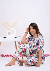 "Cherry Whim" Viscose Printed Night Suit