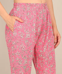 "Rosy Routines" Viscose Printed Night Suit