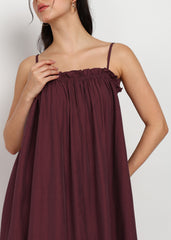 “Mulberry Mist” Nylon Viscose Maxi Dress