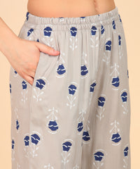 "Tulip Tides" Viscose Night Suit