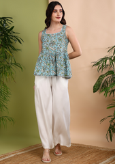 "Blue Bloom" Co-ord Set – Breezy Cotton & Luxe Twill