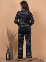 "Midnight Bloom" Printed Viscose Night Suit