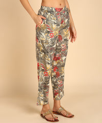 Grey Peplum Style Cord Set For Women - Cotton