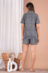 "Monsoon Mood" Printed Viscose Shorts Night Suit