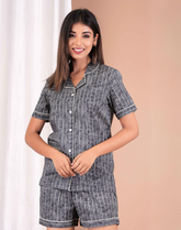 "Monsoon Mood" Printed Viscose Shorts Night Suit