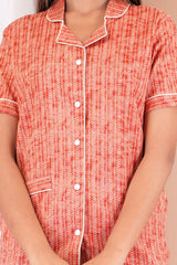 "Sunset Spice" Printed Viscose Shorts Night Suit