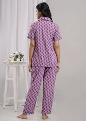 "Lavender Crush" Printed Viscose Night Suit