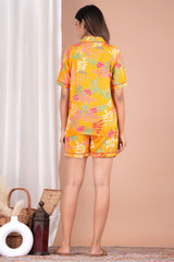 "Tropic Pop" Printed Viscose Shorts Night Suit