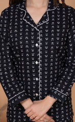 "Midnight Bloom" Printed Viscose Night Suit