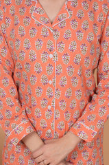 "Peachy Paisley" Printed Viscose Night Suit