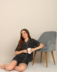 "Midnight Mini" Viscose Printed Shorts Set