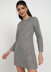 Women Black Strip Dress