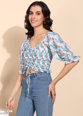 "Sugar Rush" Tie-Front Crop Top