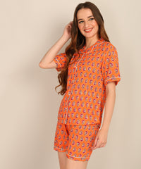 "Tangerine Twist" Viscose Printed Shorts Set