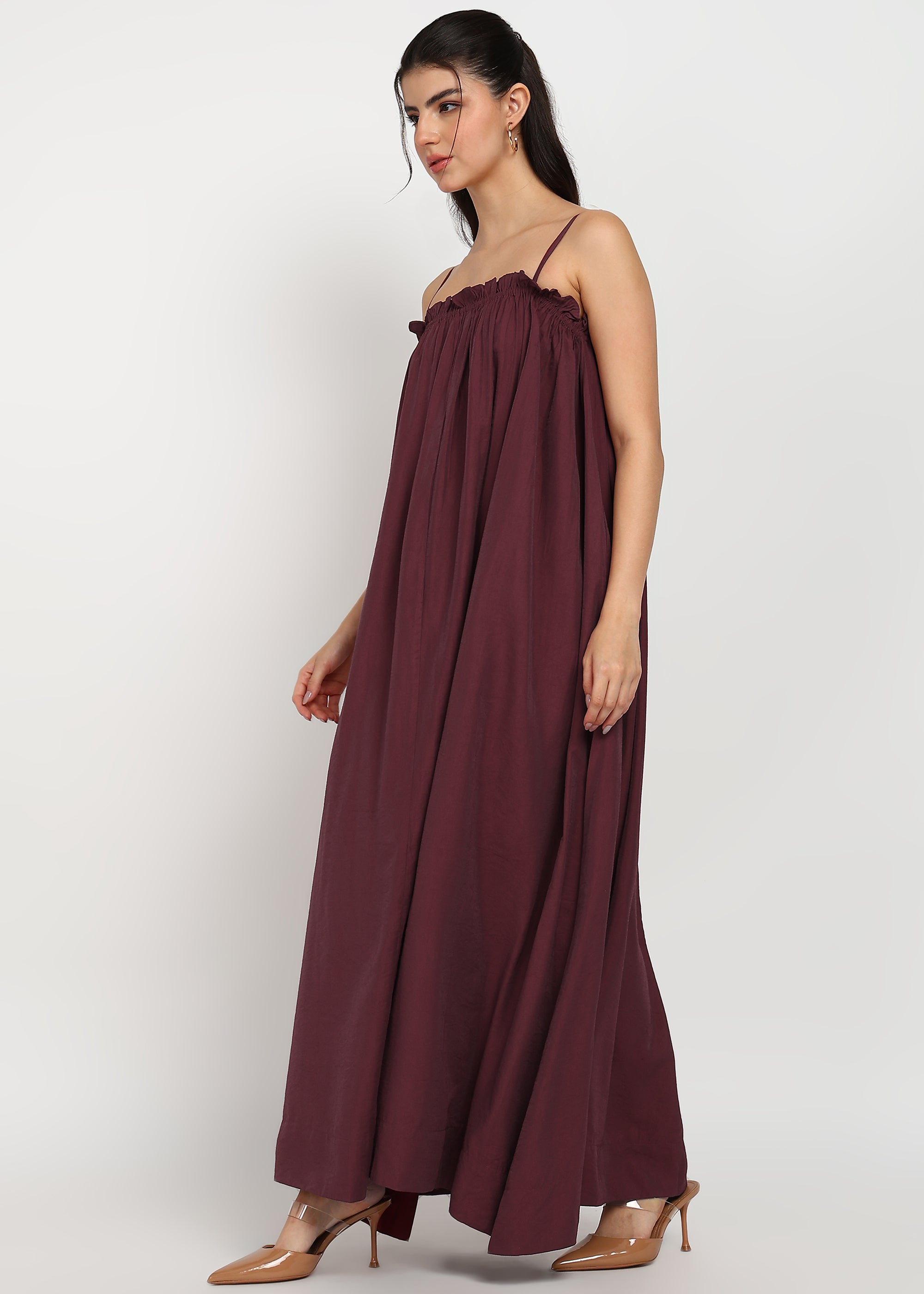 Women Maroon Maxi Dress