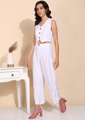"White Drift" Rayon Twill Co-ord Set