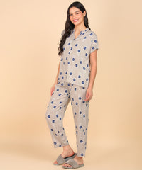 "Tulip Tides" Viscose Night Suit
