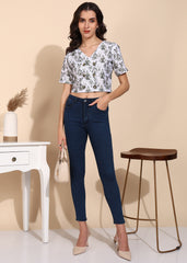 "Olive Orbit" Buttoned Crop Top