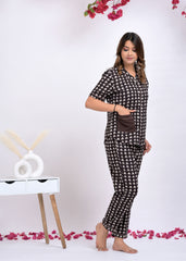 "Choco Swirl" Pure Cotton Night Suit