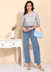 "Apricot Bloom" Smocked Waist Top