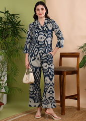 "Ink Ikat" Co-ord Set – Timeless Comfort Meets Bold Print