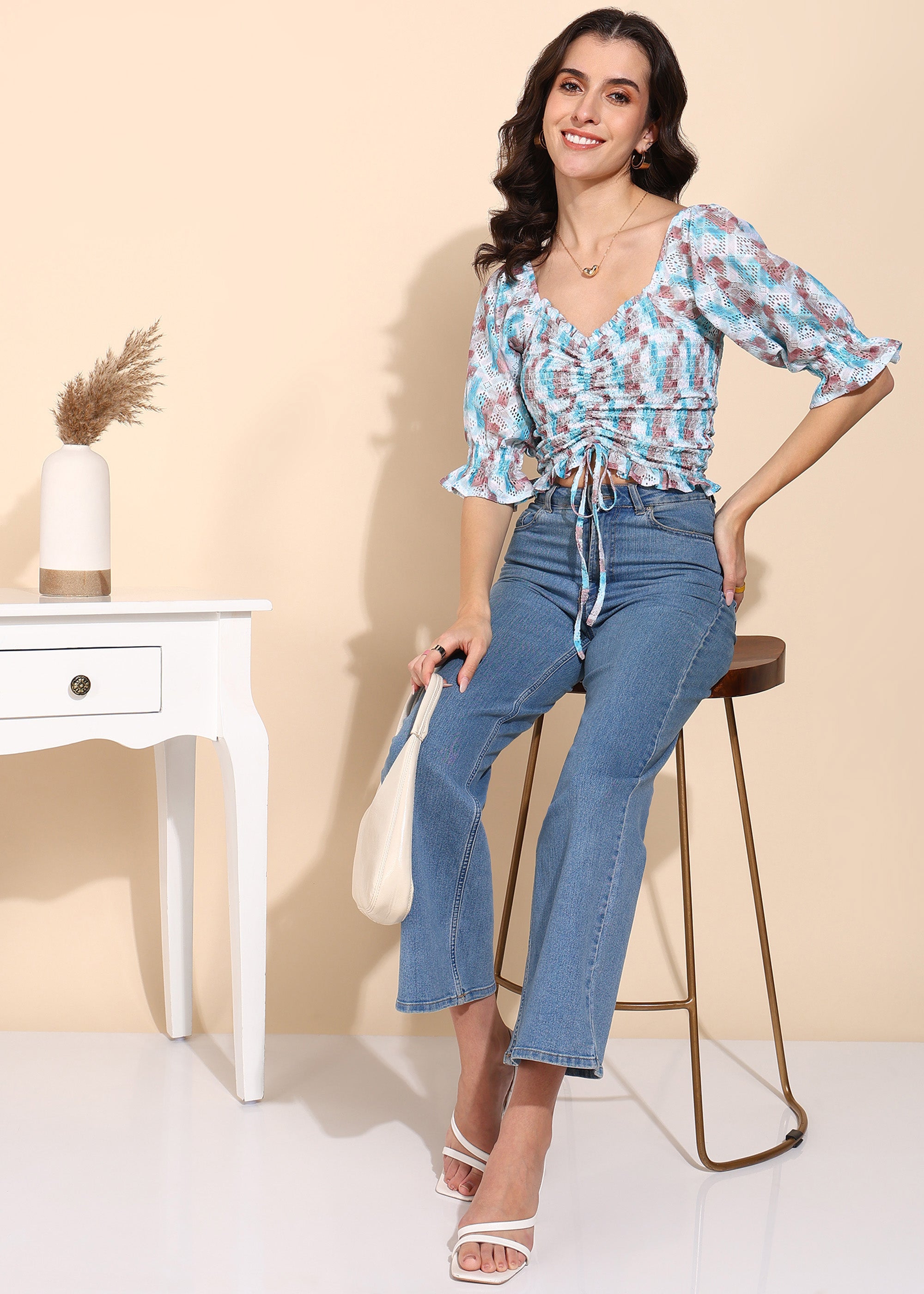 "Sugar Rush" Tie-Front Crop Top