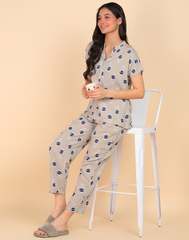 "Tulip Tides" Viscose Night Suit