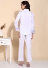 "Lavender Breeze" Aari Embroidered Cotton Poplin Co-ord Set