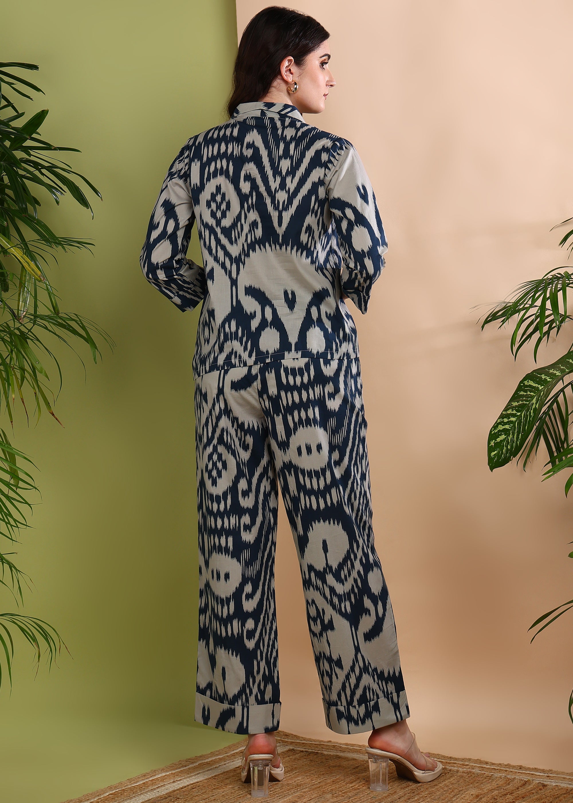 "Ink Ikat" Co-ord Set – Timeless Comfort Meets Bold Print
