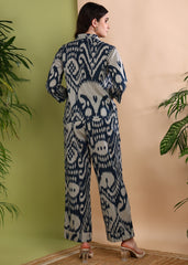 "Ink Ikat" Co-ord Set – Timeless Comfort Meets Bold Print
