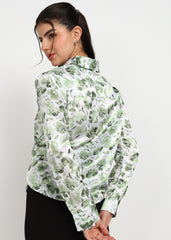 Women Green Floral Printed Shirt
