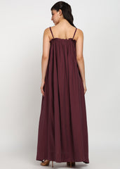 Women Maroon Maxi Dress