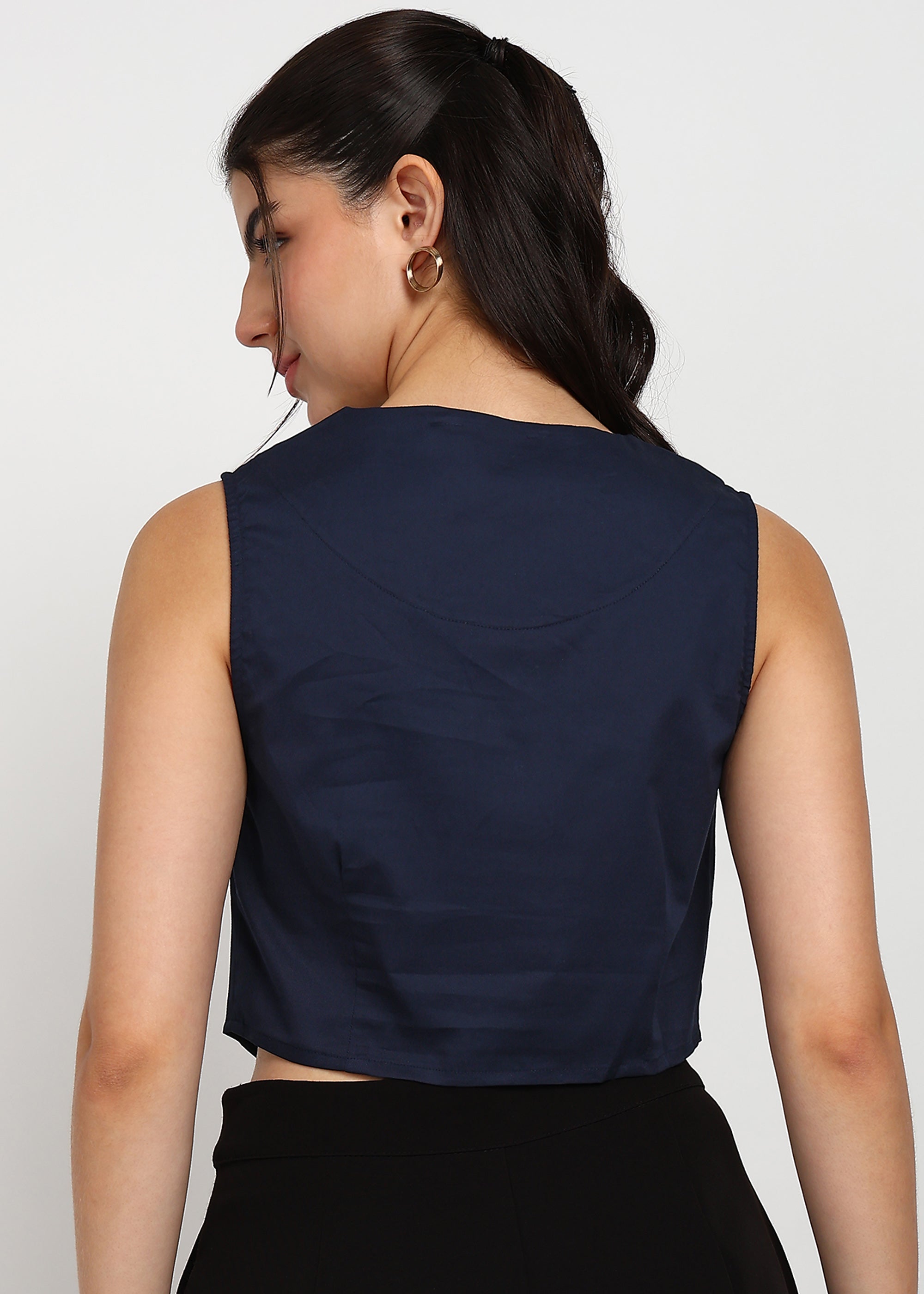 Women Navy Vest Top