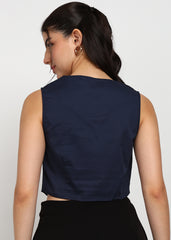 Women Navy Vest Top