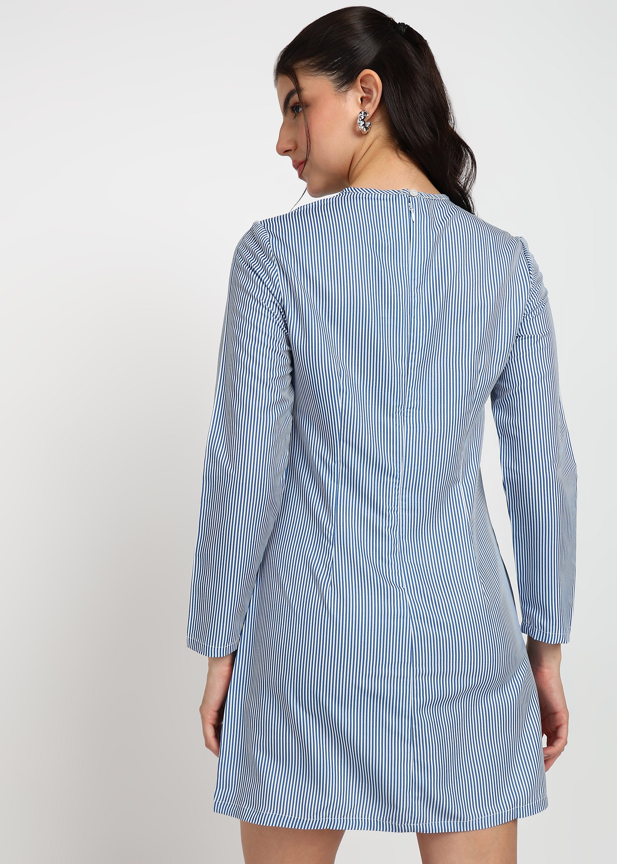 Women Blue Strip Dress